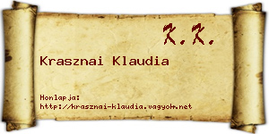 Krasznai Klaudia névjegykártya
